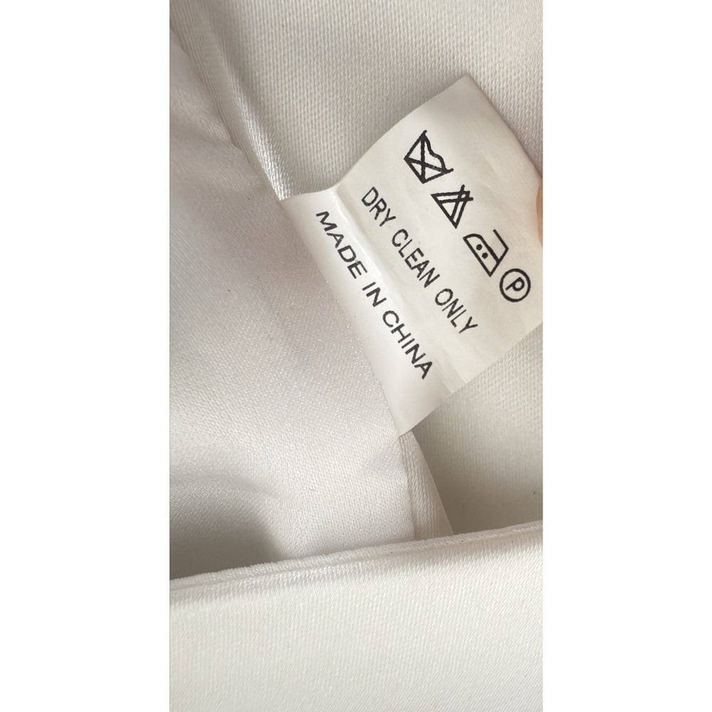 Miss Circle $185 Hedy Sz S White Satin Corset Mini Dress Ruch Mini Slit Silky - Picture 12 of 13
